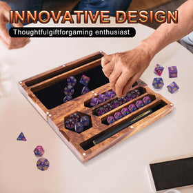 Coositel walnut wood dice tray highlights warm tones for cozy sessions