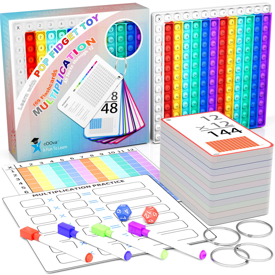 COOVA Pop It sight words flash card engages early readers for colorful word practice.