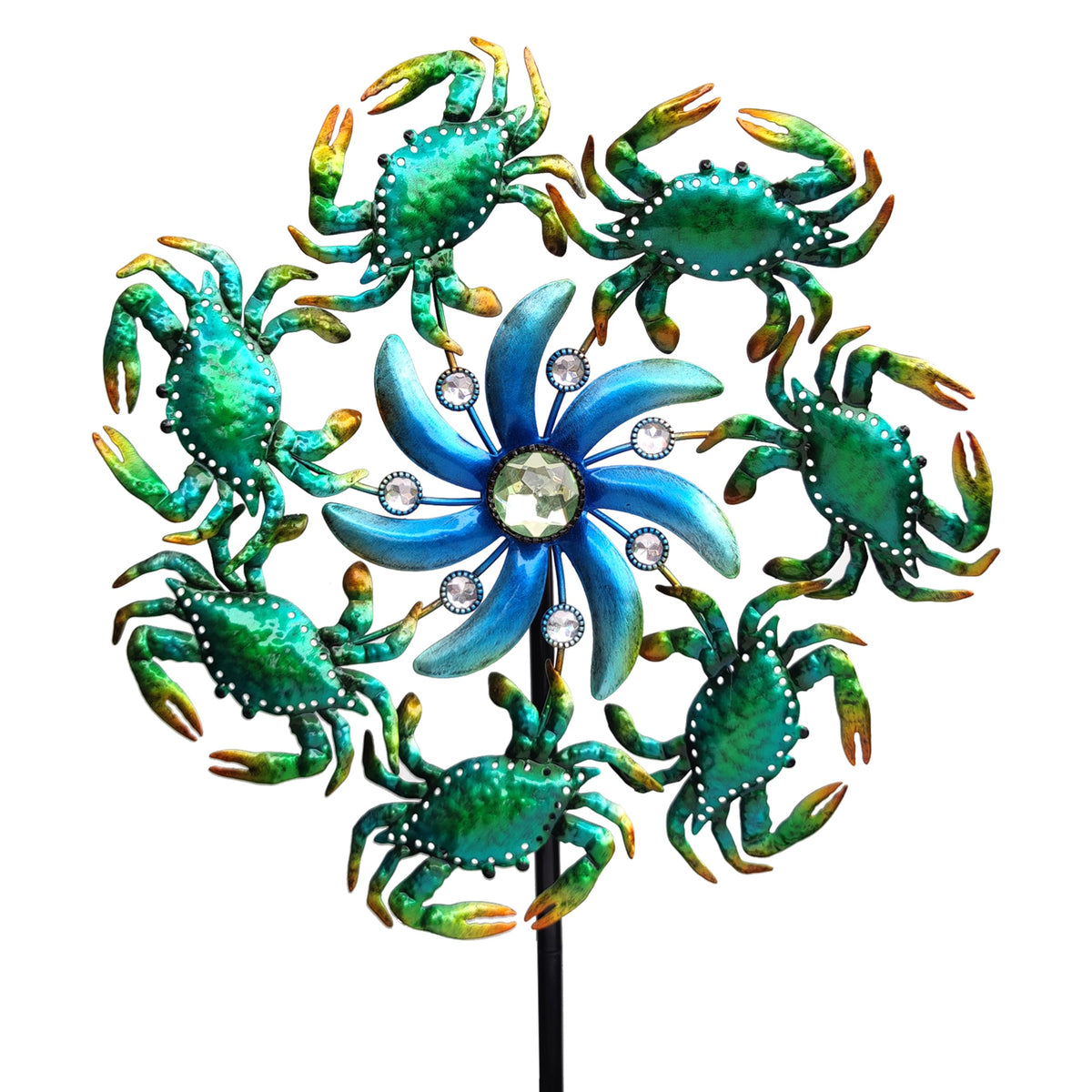 COOZZYHOUR crab wind spinner beach-themed charm for gardens