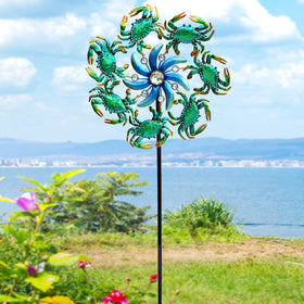 COOZZYHOUR crab wind spinner patio decor for inviting outdoor space