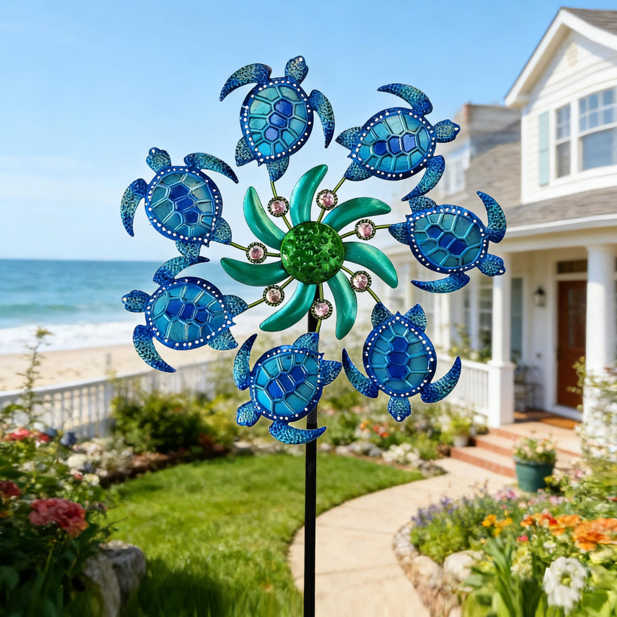 COOZZYHOUR 39-inch turtle wind spinner is easy to assemble outdoors.