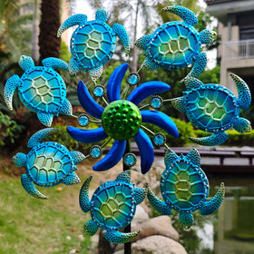 COOZZYHOUR patio lawn garden decor sea turtle spinner in yard