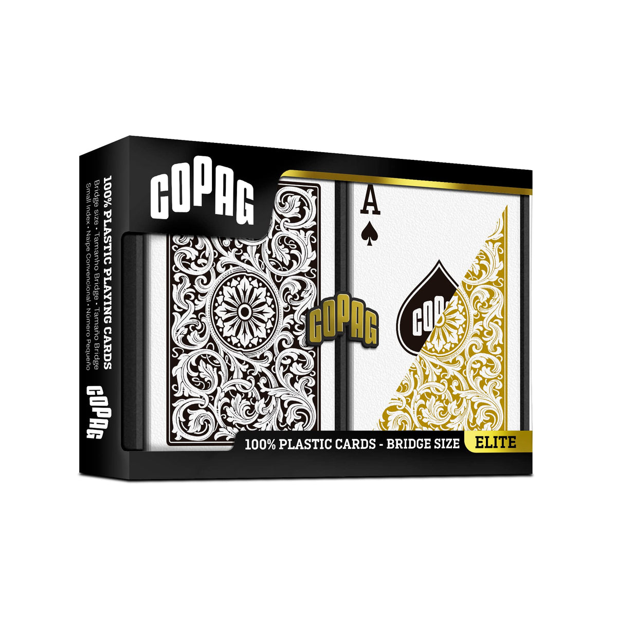 Copag 1546 bridge-narrow cards compact for easy handling.