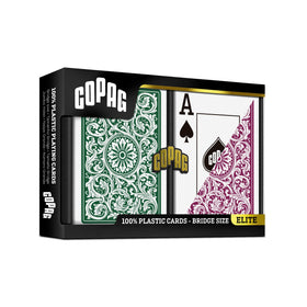 Copag 1546 Design hard plastic case protects the deck for portability.