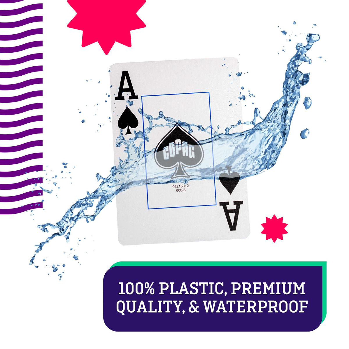 Copag 1546 Design jumbo-index bridge-size cards improve legibility at a glance.