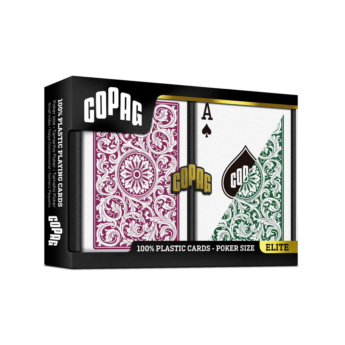 Copag 1546 plastic playing cards back design for premium feel.