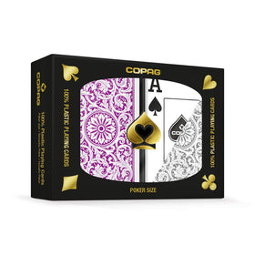 COPAG 1546 plastic poker cards with purple-grey jumbo index for easy reading.