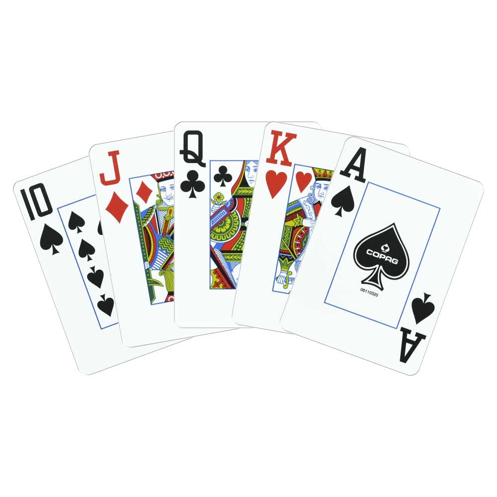 Copag 1546 design wide poker size for comfortable handling.