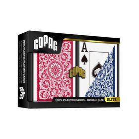 Copag 1546 hard plastic case protects the deck during travel.