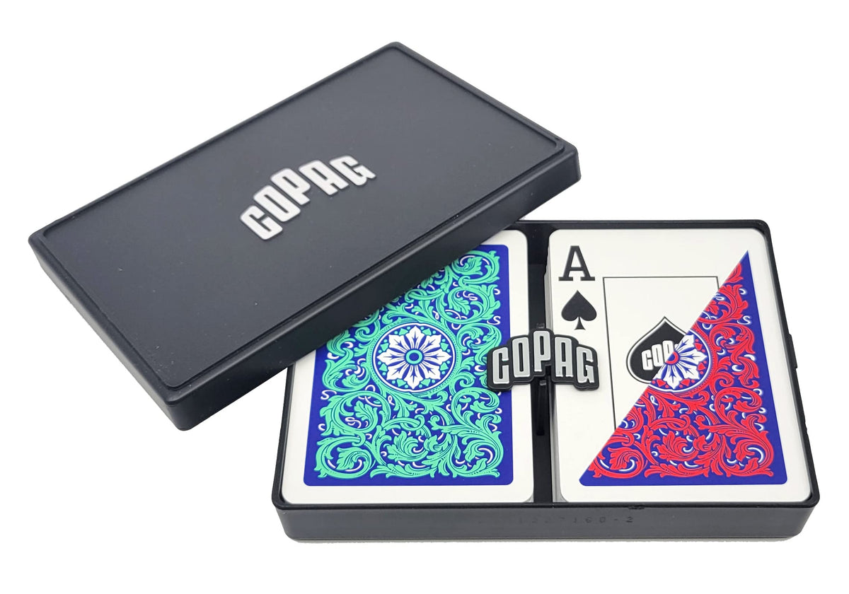 Copag 1546 Neoteric green-red poker-size cards for smooth shuffling