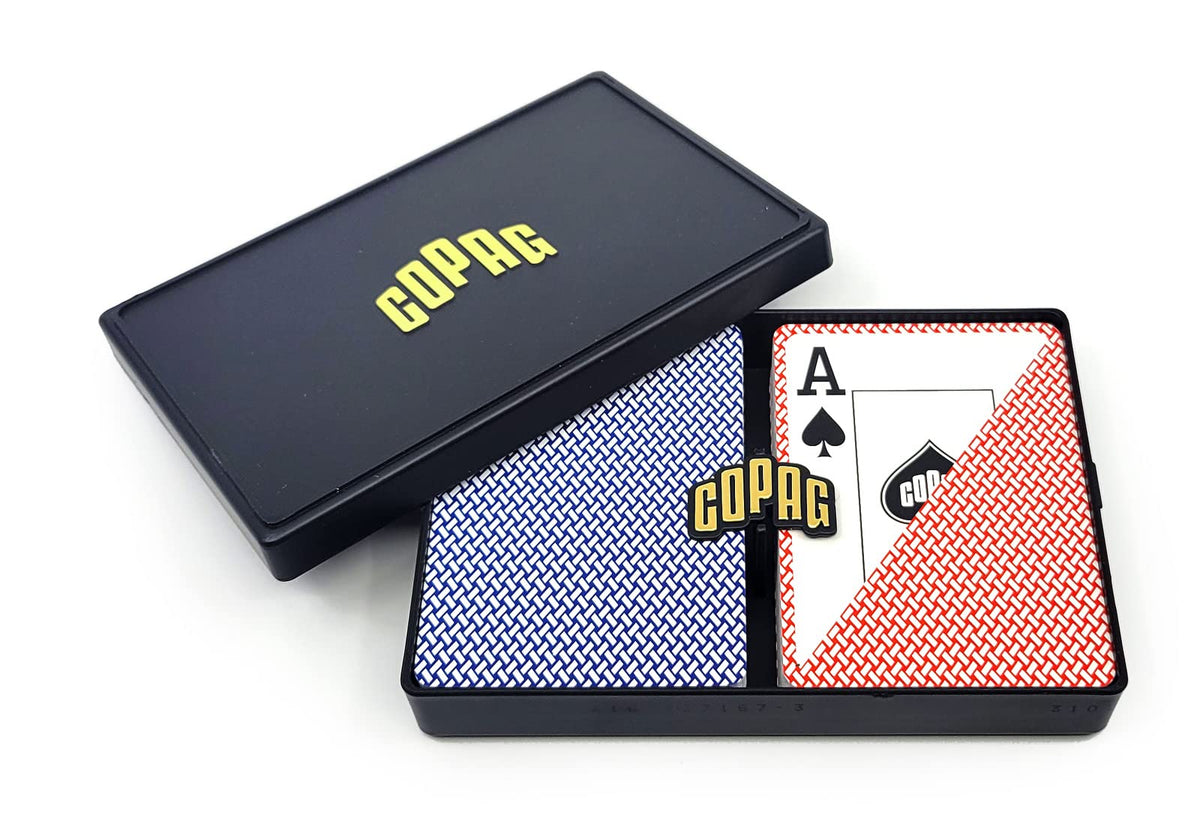 Copag Export Design 100% plastic cards with a smooth shuffle for serious play.