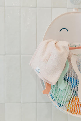 Copper Pearl Oceana versatile mesh storage for bath toys, easy to access and tidy.