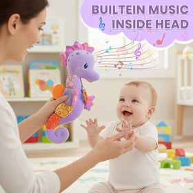 Coqin seahorse toy rattles engage baby play.