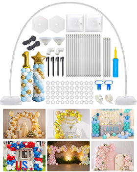 CORALMEE 6IN1 balloon arch stand in action for a festive backdrop