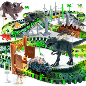 Coroiesty dinosaur track set assembly view supports creative play.
