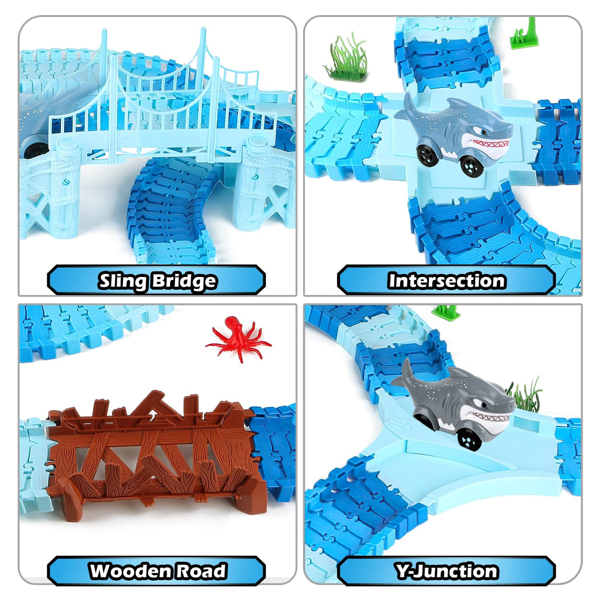 Kids explore an imaginative track world with Coroiesty sets.