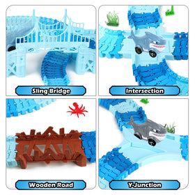 Kids explore an imaginative track world with Coroiesty sets.