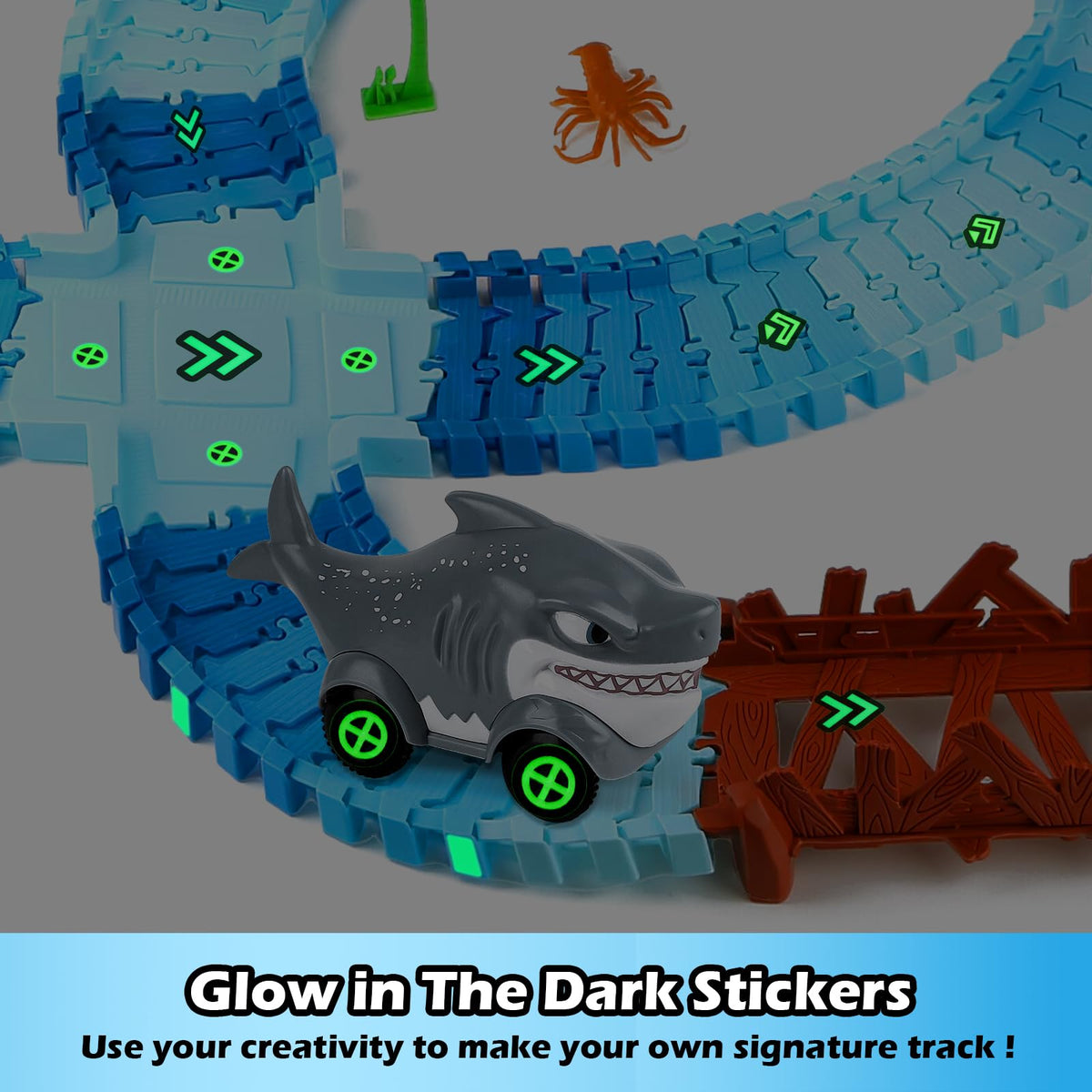 Coroiesty wooden bridge piece expands track layouts for dynamic builds.