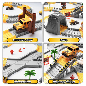 Coroiesty Y-track and arc-tracks with bridges, dynamic routes for adventurous journeys.