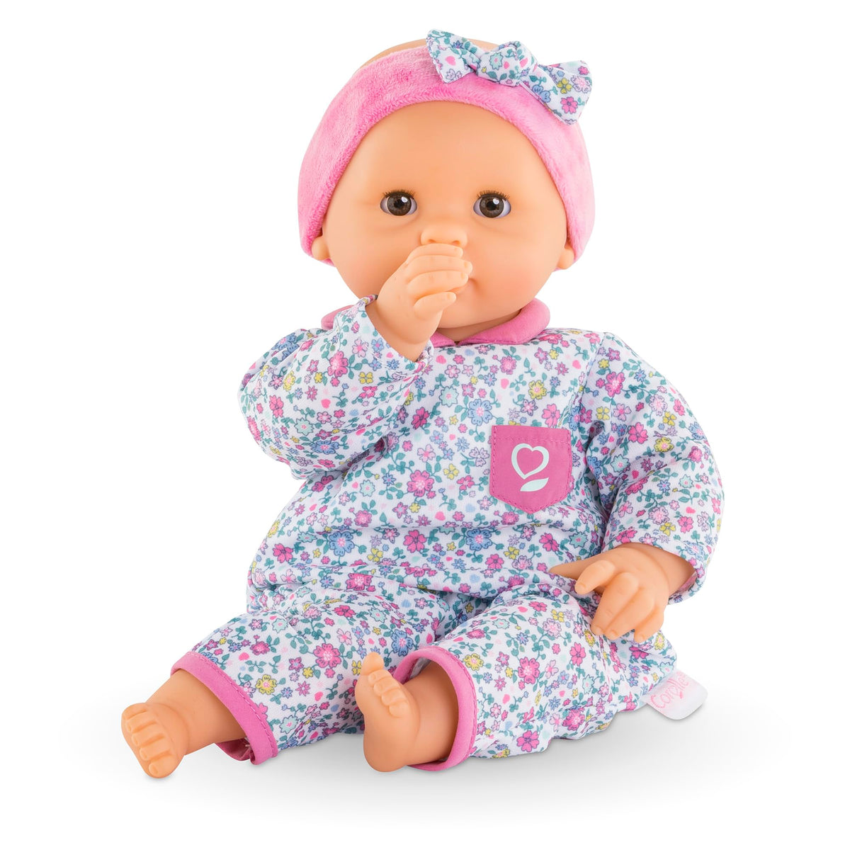 Corolle Bebe Calin Capucine 12-inch doll with sleeping eyes for nap time.