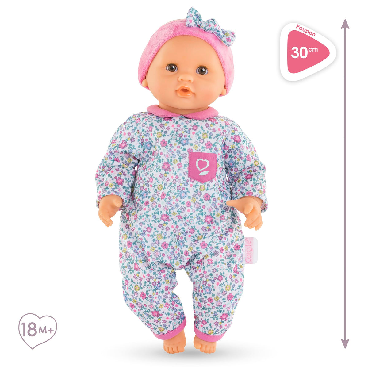 Corolle Bebe Calin Capucine soft body supports gentle cuddles and imaginative play.