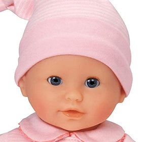 Corolle Bébé Calin Charming Pastel's bean-filled body for easy posing and lifelike hugs.