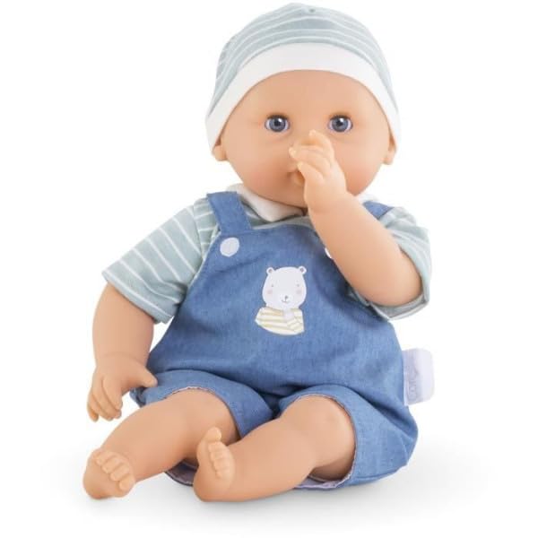 Corolle Bebe Calin Mael Boy with sleeping eyes ideal for naptime pretend play.