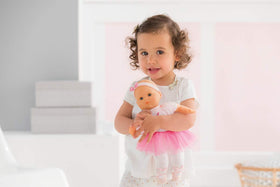 Maeva ballerina doll wearing pink tutu stimulating imaginative play.