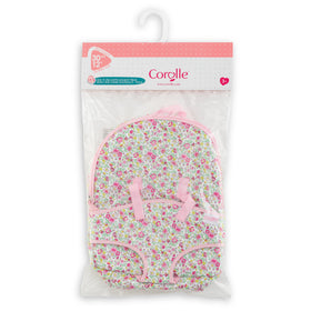 Corolle adjustable strap doll carrier with zippered storage keeps essentials secure during play.