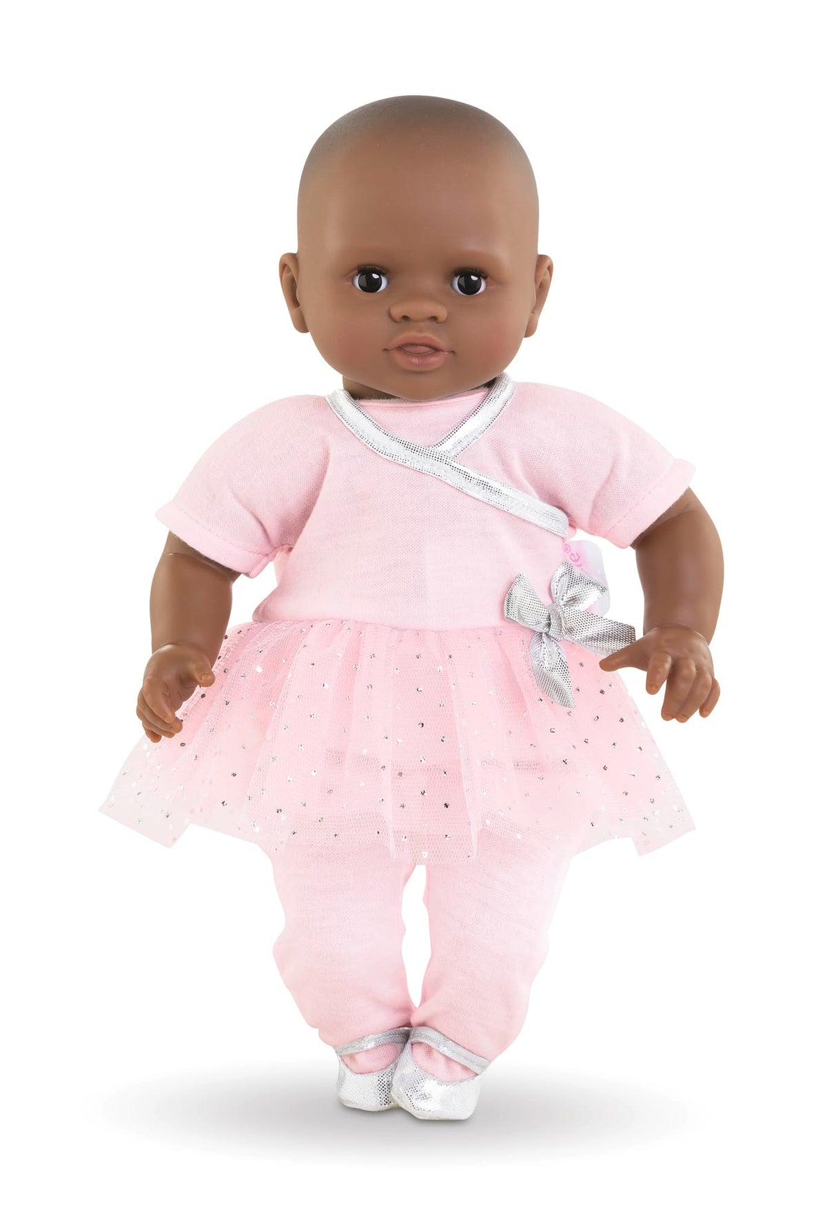 Corolle doll outfit with self-adhesive closures enables quick, frustration-free dressing.