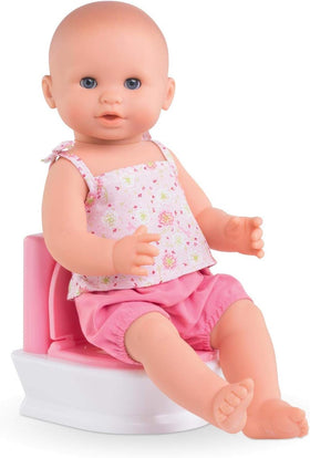 Corolle-compatible doll potty set works with most standard-size dolls.