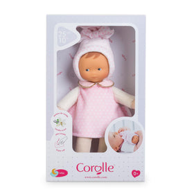 Corolle vanilla scent signature adds comforting aroma during cuddle moments.