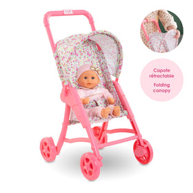 Corolle 12-inch doll sits securely in the carriage