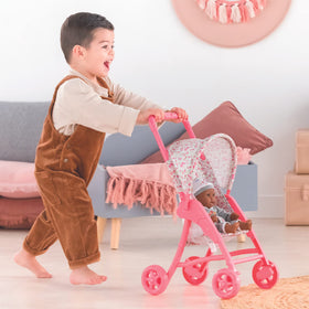 Corolle foldable stroller closed for easy storage