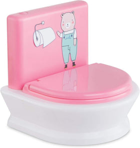 Corolle real-life potty training doll toilet with flush sound supports immersive play.