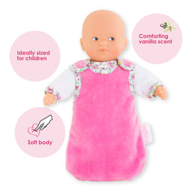 Corolle sleeping eyes open and close to mirror soothing naptime routines.