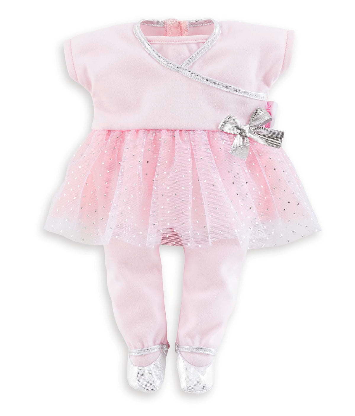 Corolle Sport Dance outfit for 12-inch dolls with pink dress, easy dress-up for kids.