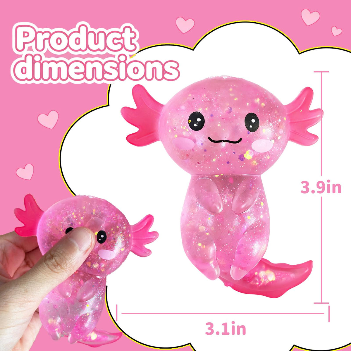 Coroto axolotl squishy blue-pink closeup texture showing soft material