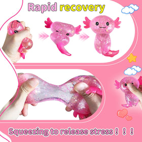 Coroto axolotl squishy blue-pink pair as party favors and decor