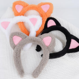 Cosdeaor cat ears headband soft plush close-up showing durable fabric and shape.