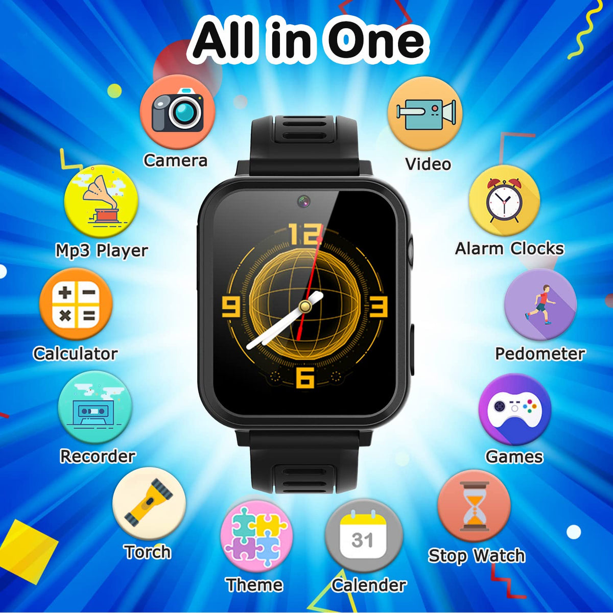 Cosjoype Kids Game Watch side view showing easy controls for young users