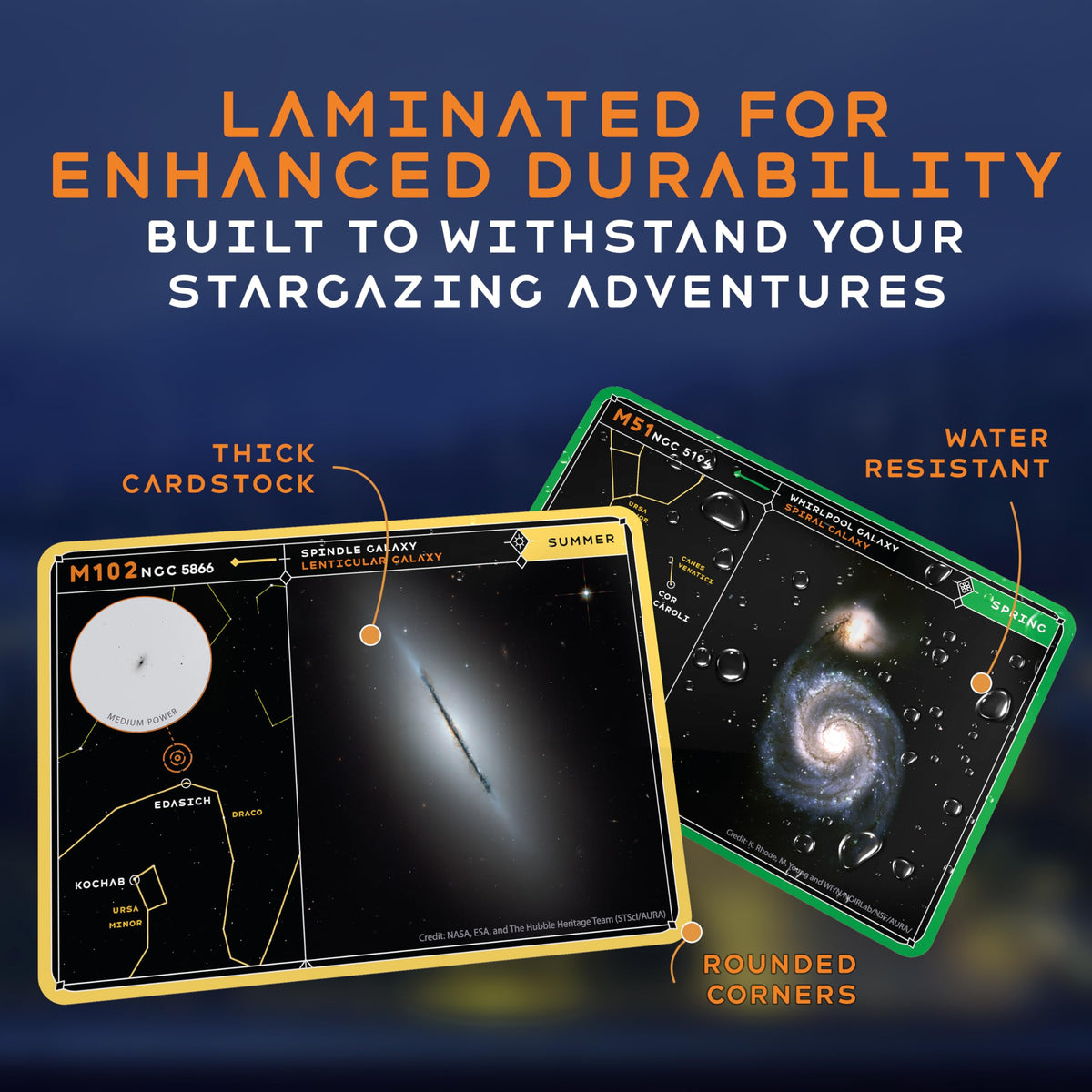 Cosmic Shards Stargazing Cards eyepiece view simulation enhances observing prep