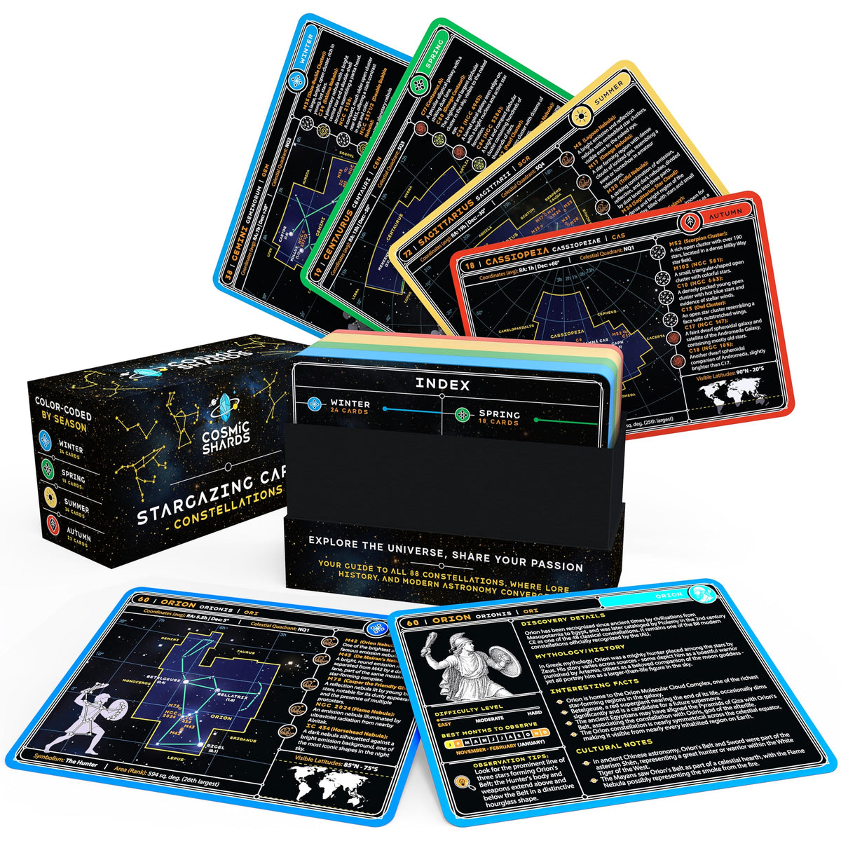 Cosmic Shards Stargazing Cards packshot for on-the-go constellation learning.