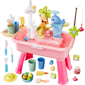 Cosminy 2026 pink water table shown as an inviting play centerpiece for imagination.