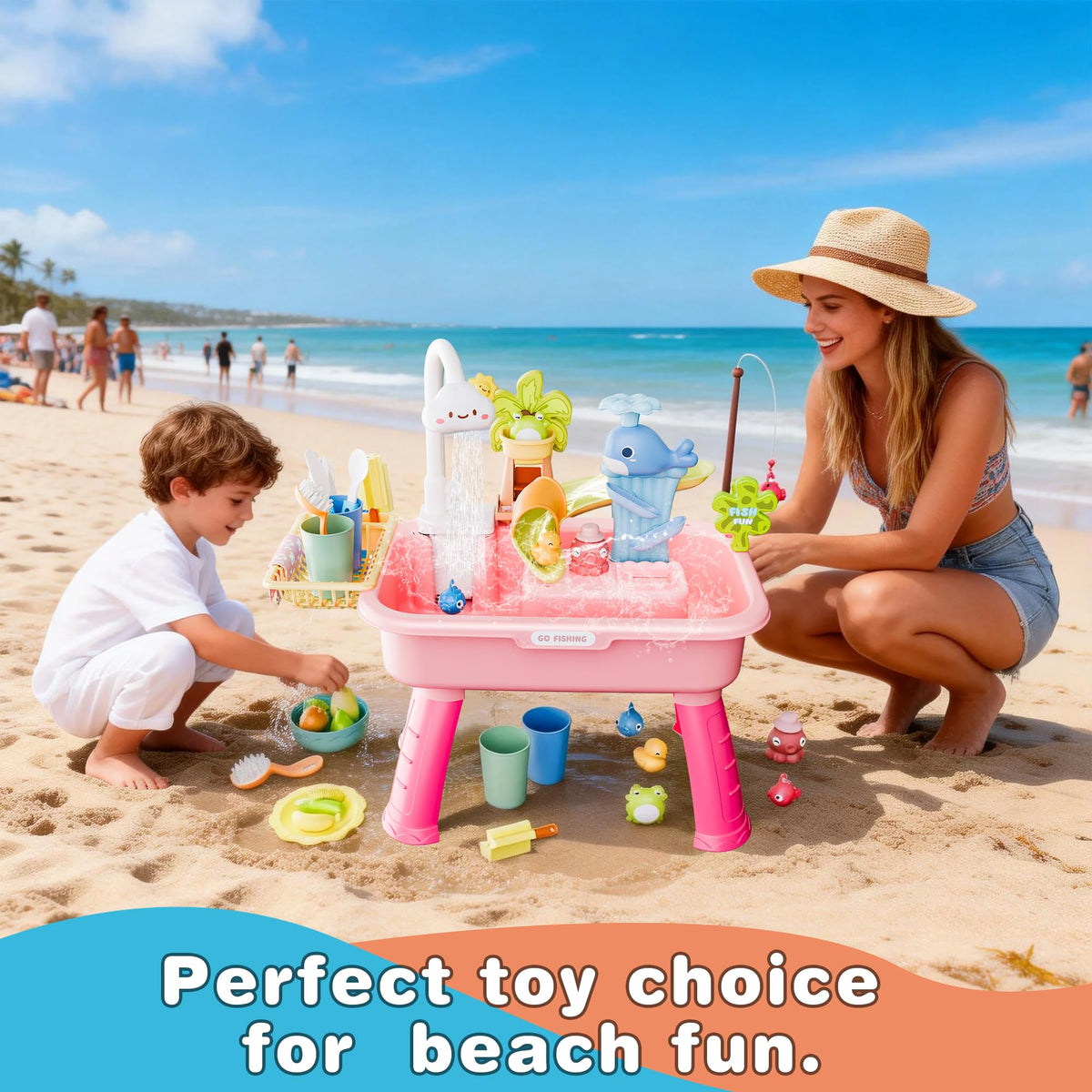 Cosminy fishing tools promote cooperative games and social play.