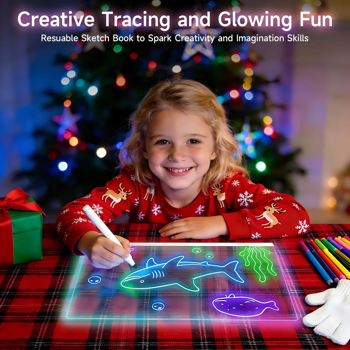 Cosmody LED drawing board desk or wall display setup for versatile use