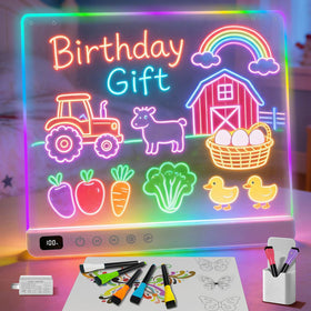 Cosmody rechargeable LED drawing board front view shows a large glowing surface