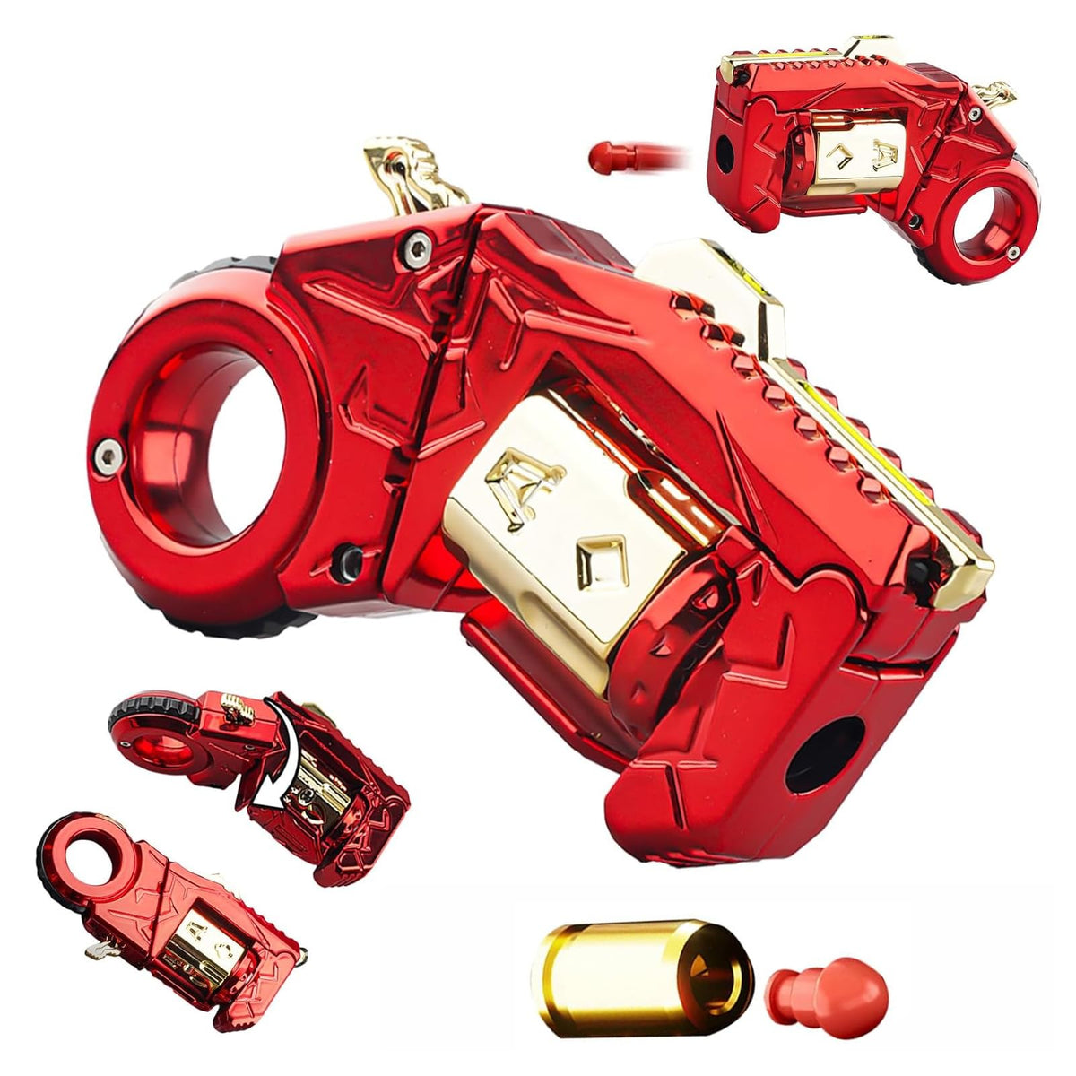 Cossify gun fidget toy metal shell close-up for tactile play and stress relief.