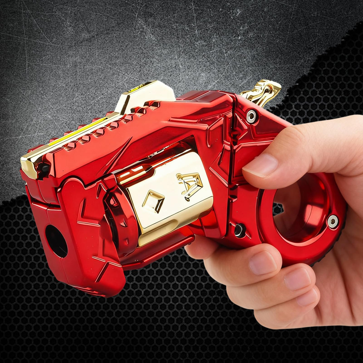 Cossify gun fidget toy sight close-up for precise aiming and mindfulness.