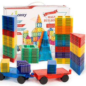 cossy 120pcs magnetic tiles square fosters creative play and color recognition.